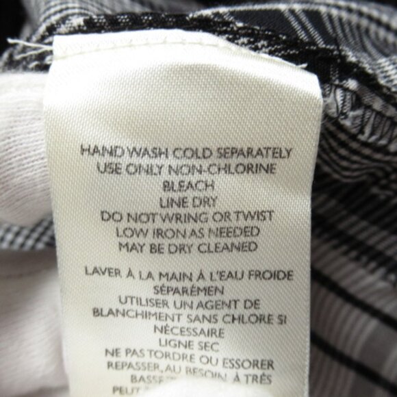 Anthropologie Maeve Short-Sleeve Smocked Midi Shirt Dress Black White M - Picture 11 of 13